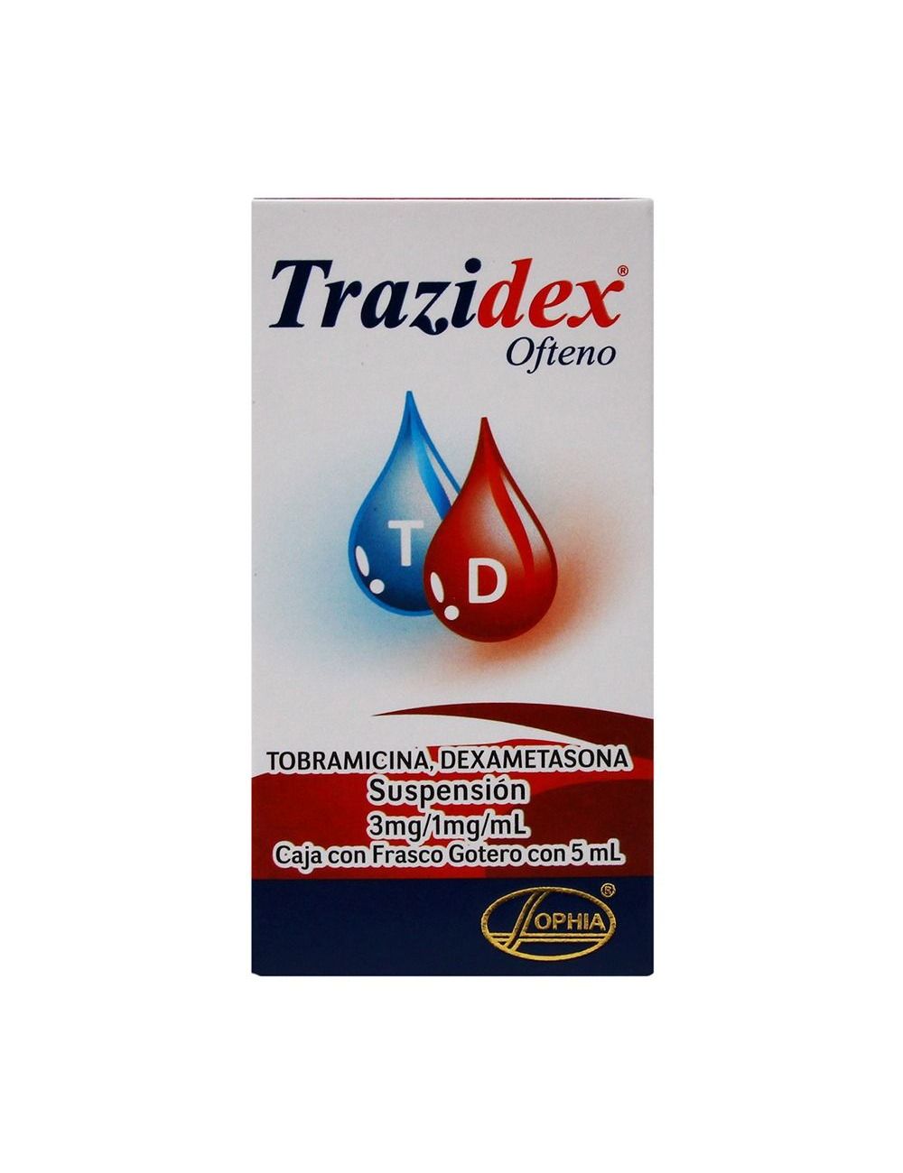 Trazidex Ofteno 3 mg/1 mg/mL Caja Con Frasco Gotero Con 5 mL -  RX