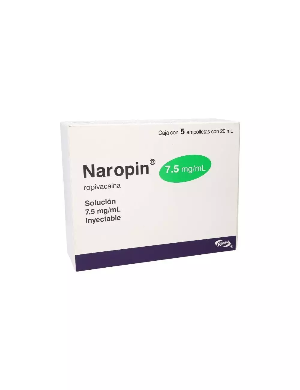 Naropin 7.5 mg / mL Caja Con 5 Ampolletas Con 20 mL