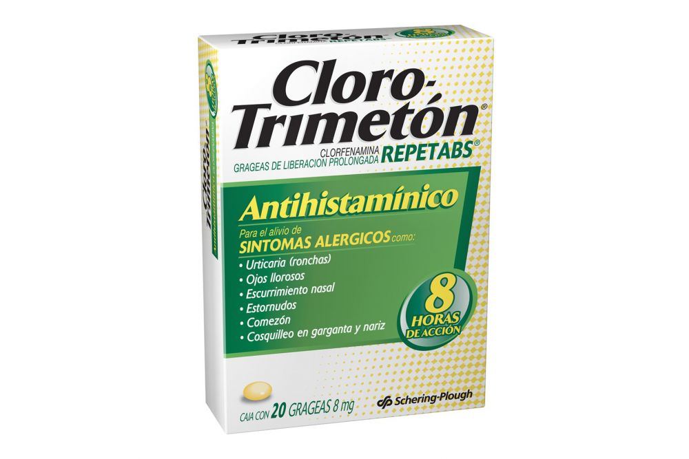 Cloro-Trimetón Repetabs 8 mg Caja Con 20 Grageas