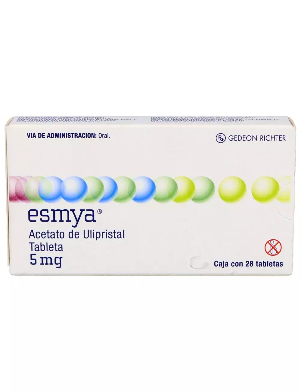Esmya® 5 mg (Acetato de Ulipristal) - Caja con 28 Tabletas - Gedeon Richter