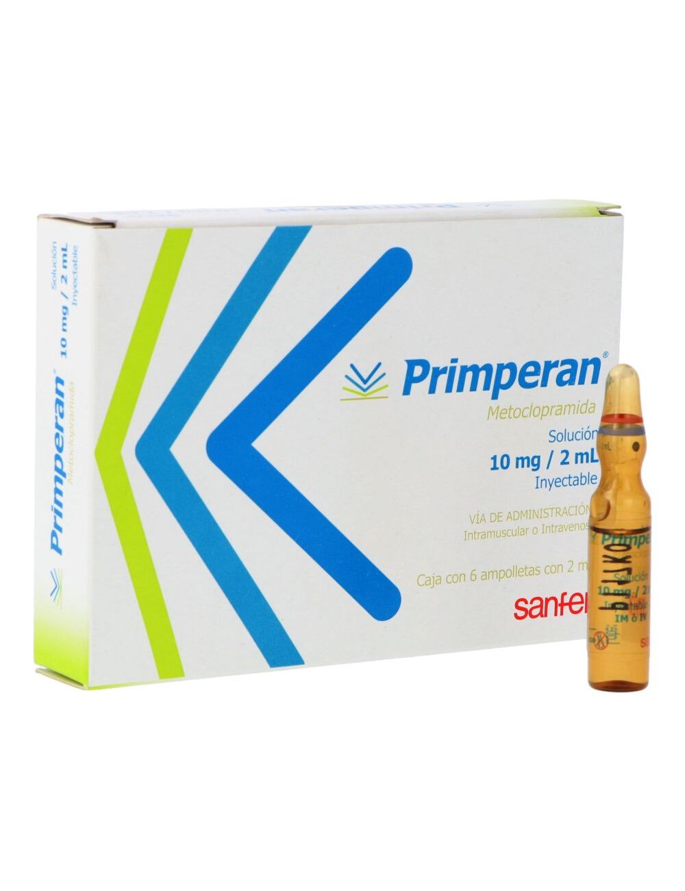 Primperan Solución 10 mg /2 mL Inyectable Caja Con 6 Ampolletas Primperan Solución 10 mg /2 mL Inyectable Caja Con 6 Ampolletas