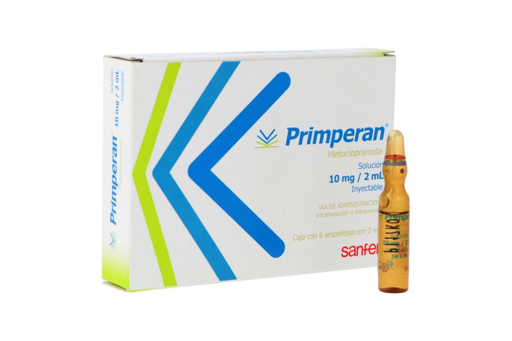 Primperan Solución 10 mg / 2 mL Inyectable Caja Con 6 Ampolletas