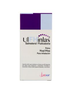 Ulfhinlas 50 Mcg / 250 Mcg Caja Con 60 Cápsulas y Dispositivo Inhalador