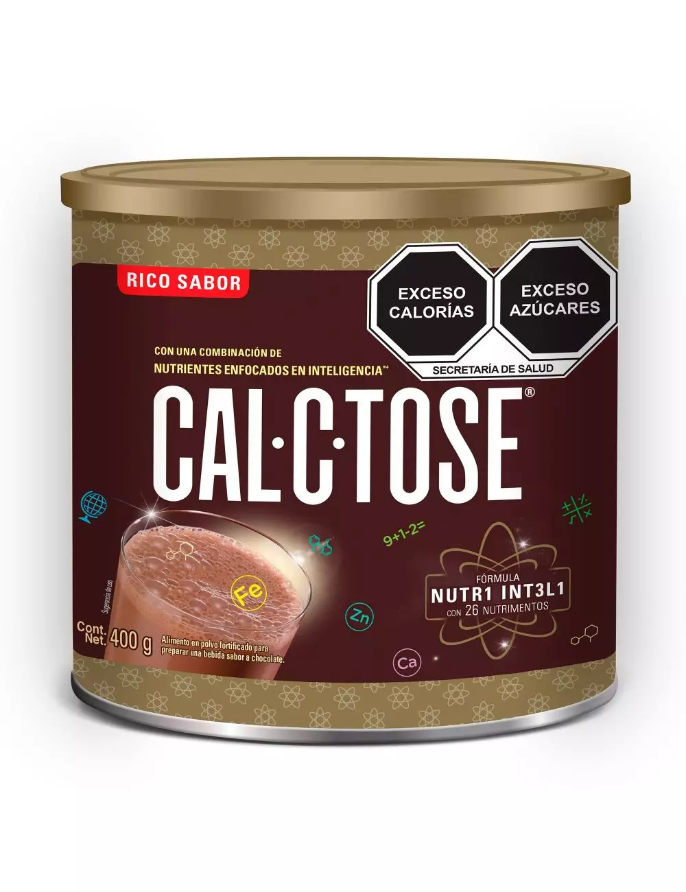 Cal-C-Tose Polvo Chocolate Lata Con 400 g