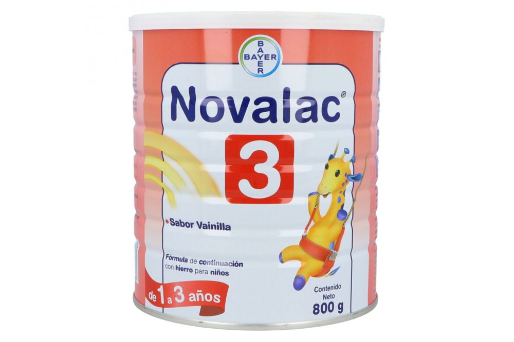Novalac 3 Sabor Vainilla 1-3 años Lata Con 800 g