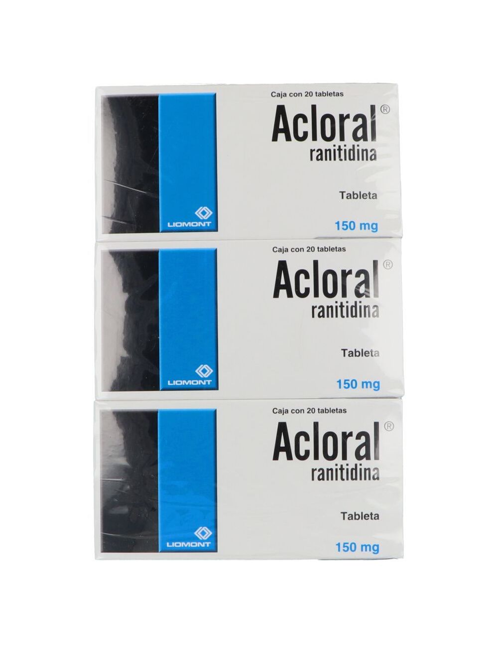 Acloral Ranitidina 150 mg Caja con 20 Tabletas