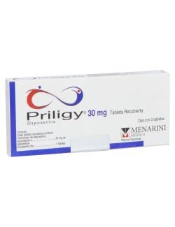Priligy® 30 mg - Caja con 3 Tabletas | Dapoxetina | A.Menarini Pharma México