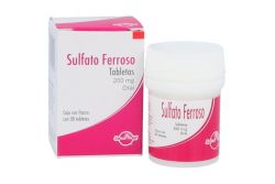 Sulfato Ferroso 200 mg Caja Con Frasco 30 Tabletas SDT