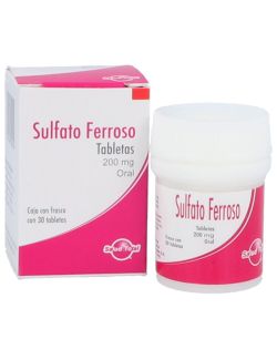 Sulfato Ferroso 200 mg Caja Con Frasco 30 Tabletas SDT