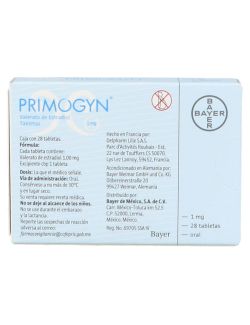 PRIMOGYN® 1 mg - Caja con 28 Tabletas | Valerato de Estradiol | Bayer