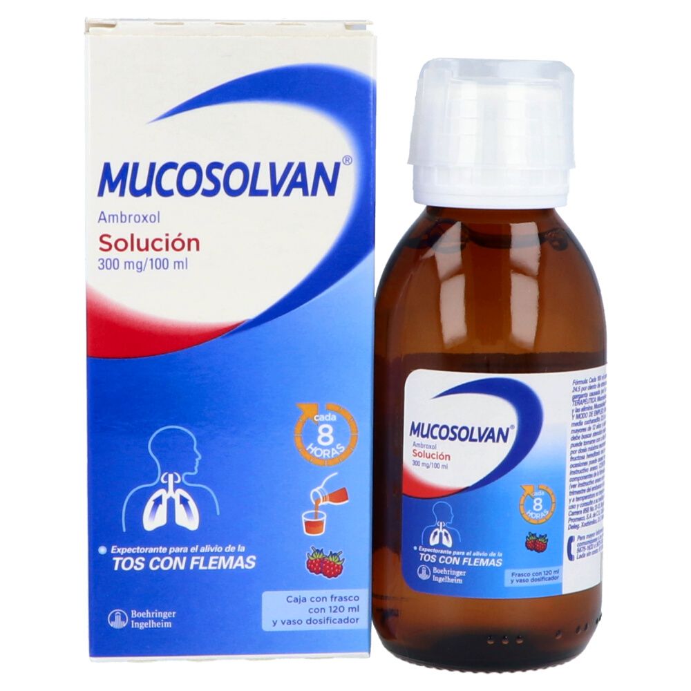 Precio Mucosolvan solución 120 ml sabor frambuesa | Farmalisto MX