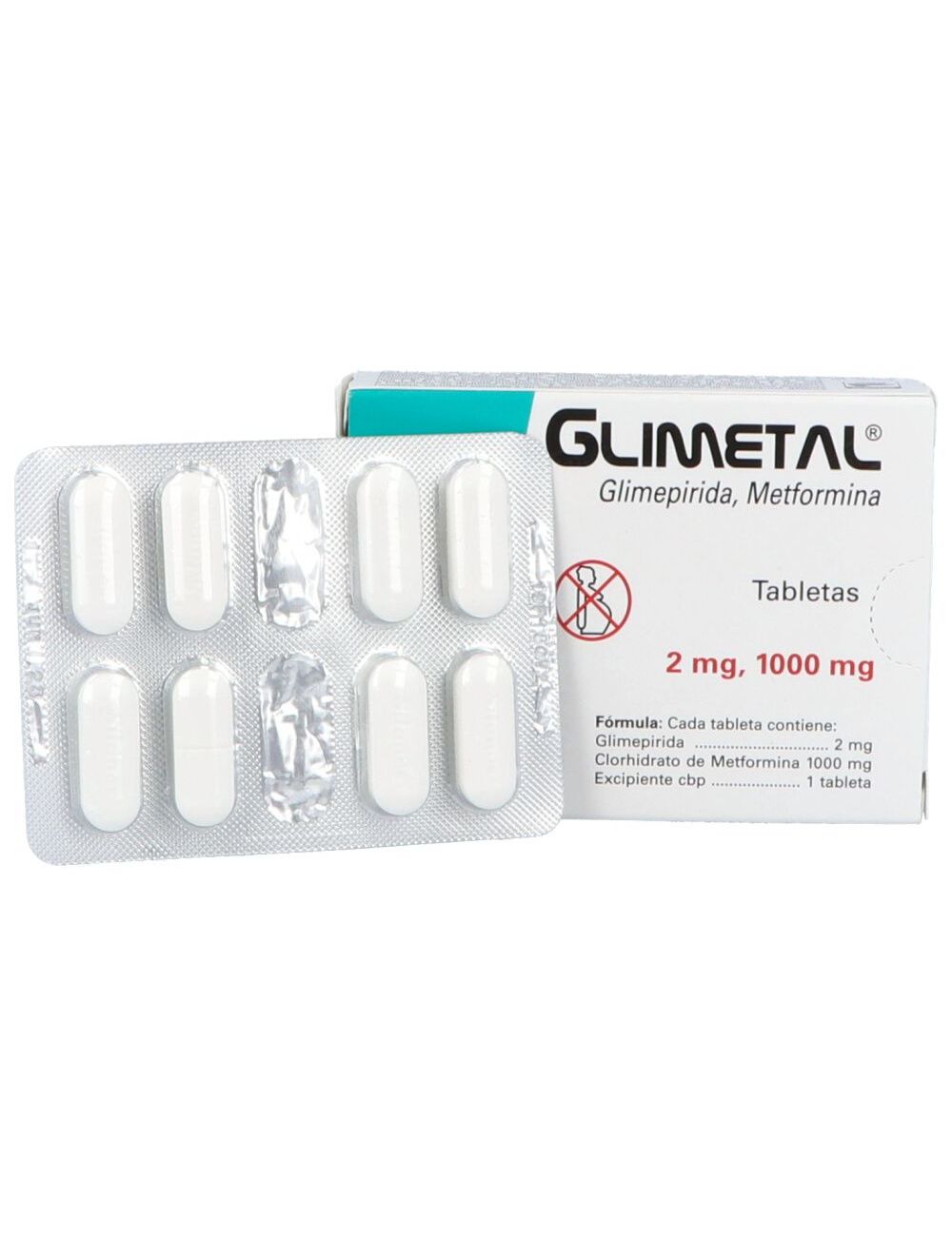 Glimetal 2 mg / 1000 mg Caja Con 16 Tabletas Glimetal 2 mg / 1000 mg Caja Con 16 Tabletas