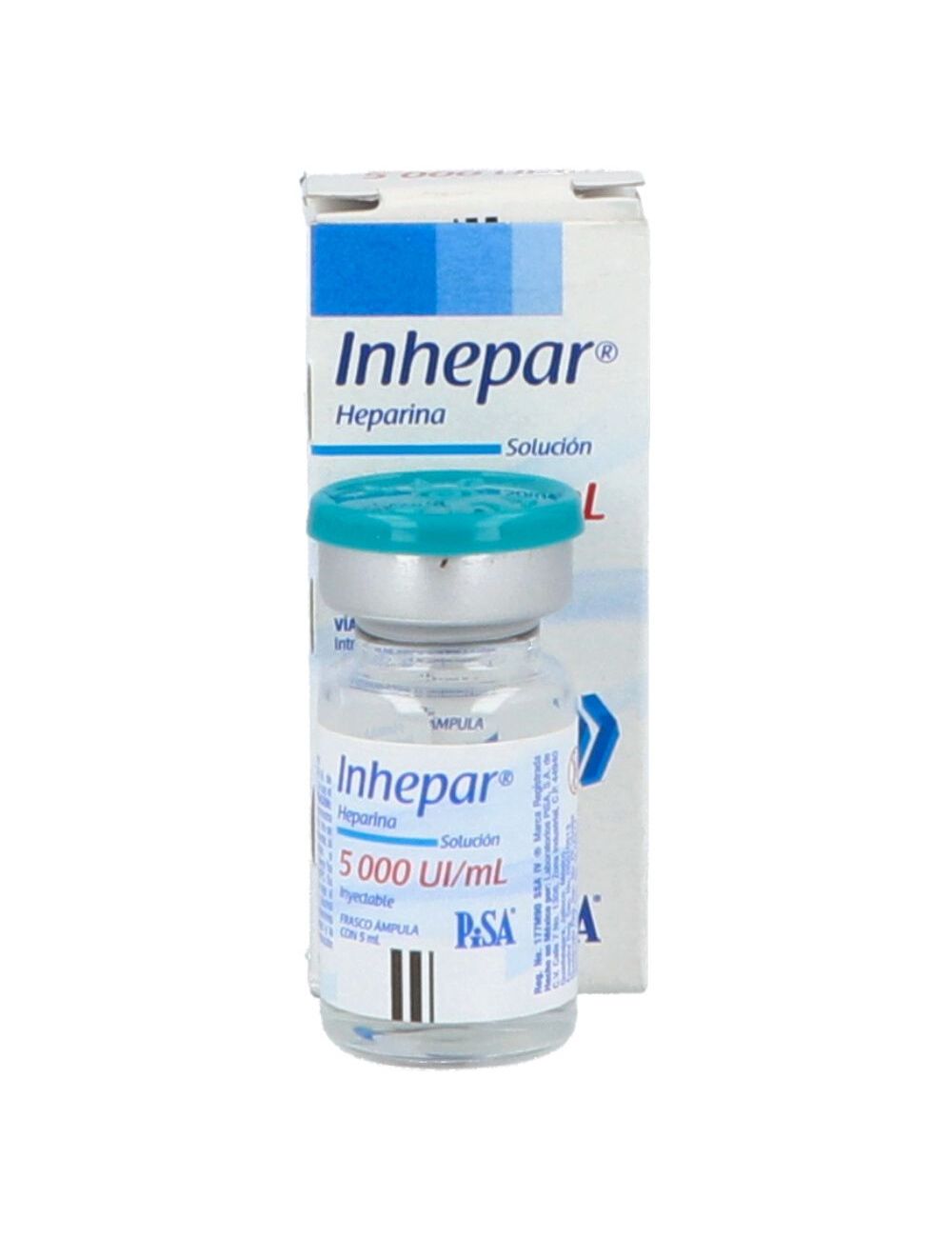 Inhepar Solución Inyectable 5000UI/mL Con 1 Frasco Ampula 5 mL - RX