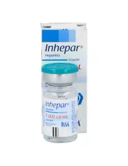 Inhepar Solución Inyectable 5000UI/mL Con 1 Frasco Ampula 5 mL - RX