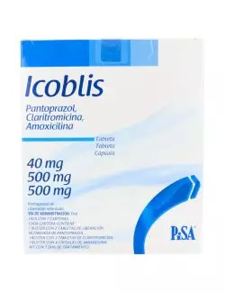 Icoblis Kit 7 días - Pantoprazol 40mg/Claritromicina 500mg/Amoxicilina 500mg | PiSA | Rx2