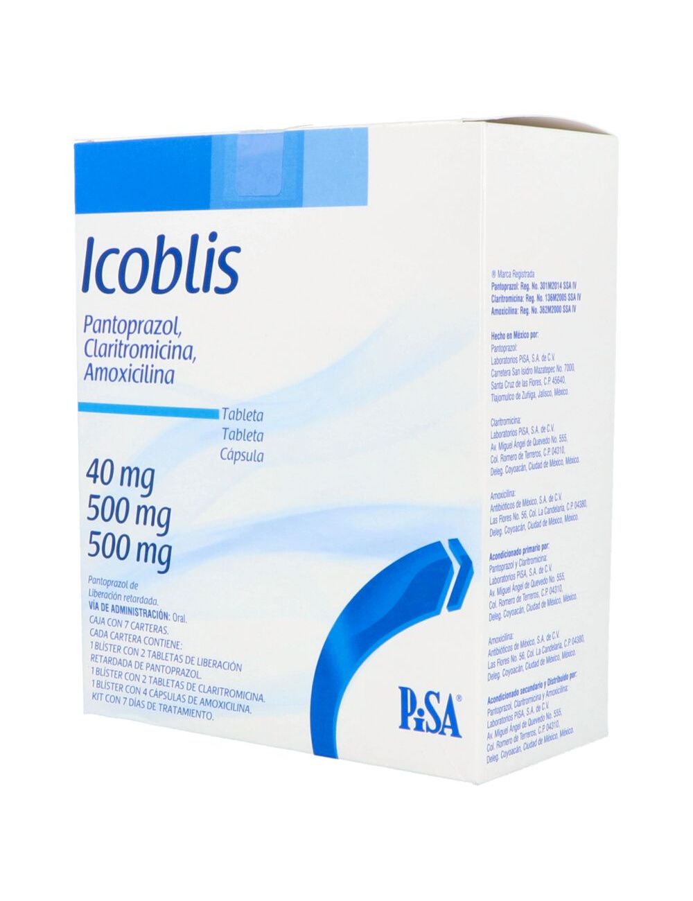 Helicoblis 40 mg / 500 mg /500 mg Caja Kit Con Tratamiento Para 7 Días RX2 Helicoblis 40 mg / 500 mg /500 mg Caja Kit Con Tratamiento Para 7 Días RX2