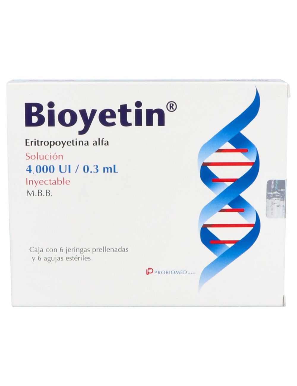 Bioyetin 4000 U.I Solución Inyectable Caja Con 6 Jeringas Prellenadas - RX3 Bioyetin 4000 U.I Solución Inyectable Caja Con 6 Jeringas Prellenadas - RX3