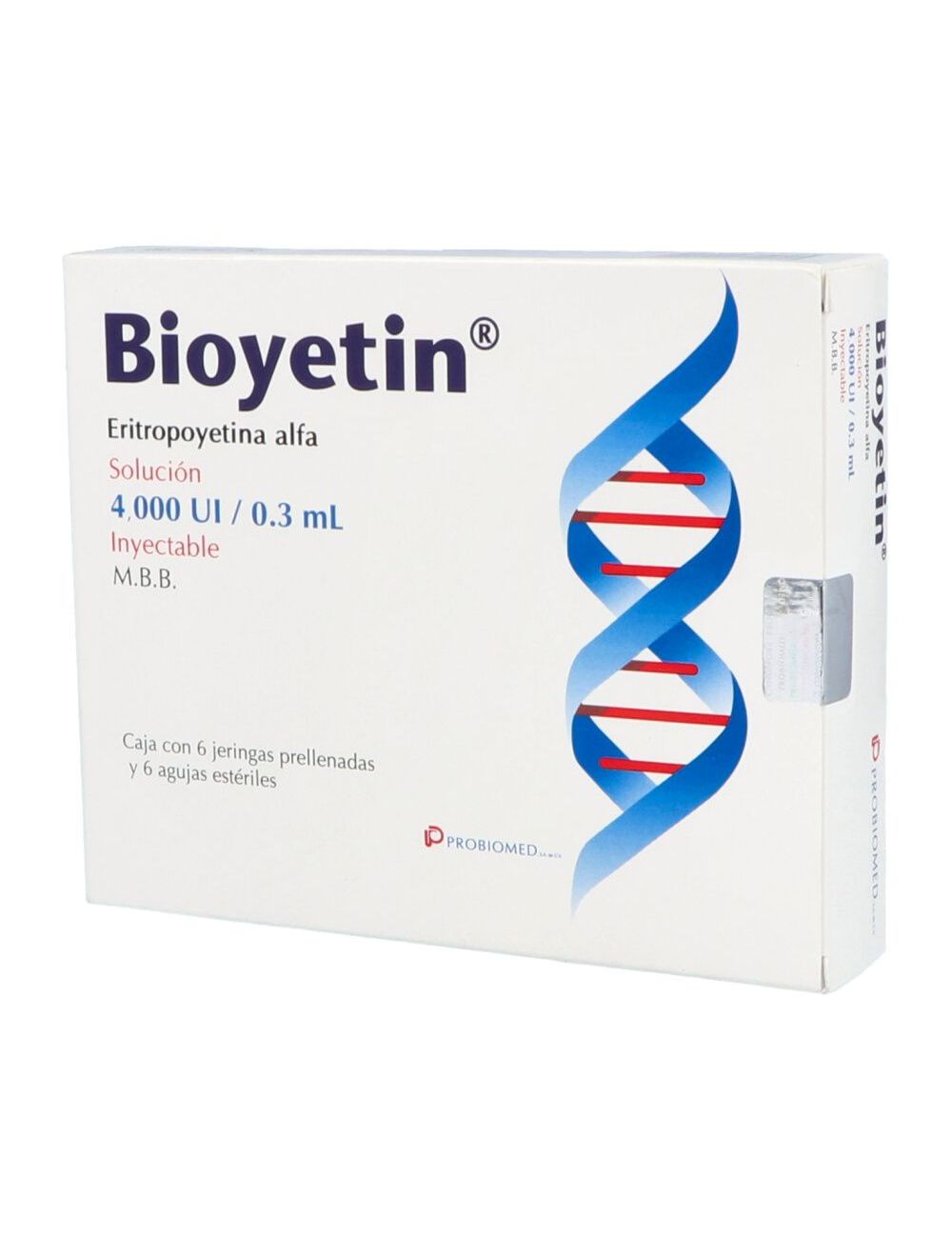Bioyetin® 4.000 UI (Eritropoyetina Alfa) - 6 Jeringas Prellenadas - Probiomed - RX3