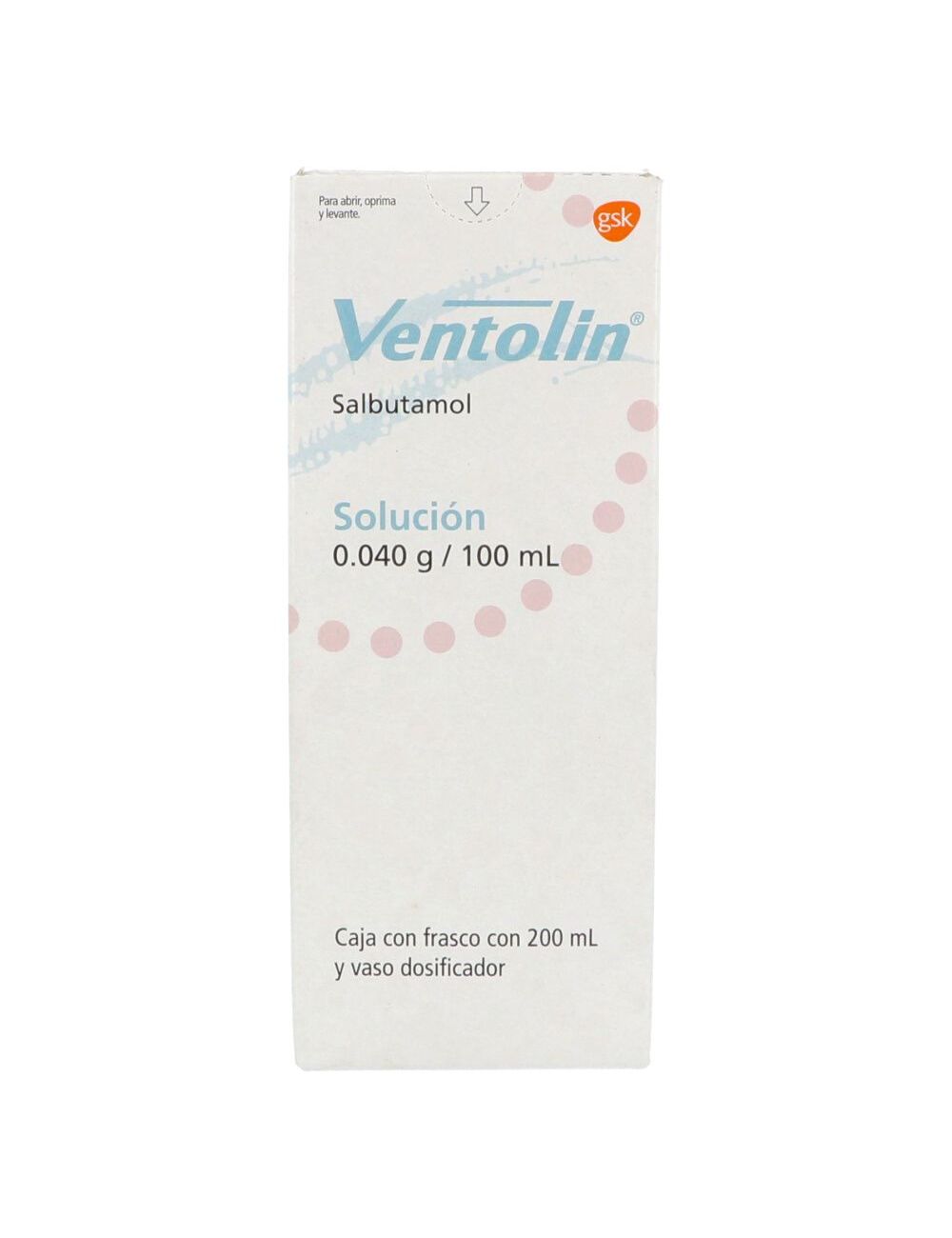 Ventolin Solución 0.040g/100 mL Caja Con Frasco Con 200mL