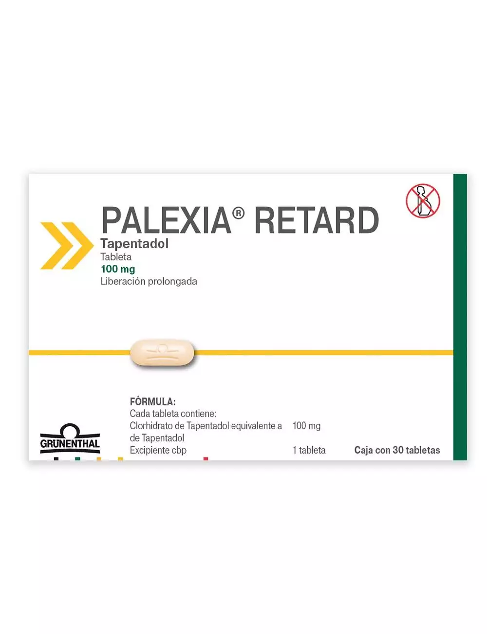 Palexia® Retard 100 mg - 30 Tabletas de Liberación Prolongada | Tapentadol | Grunenthal|RX1