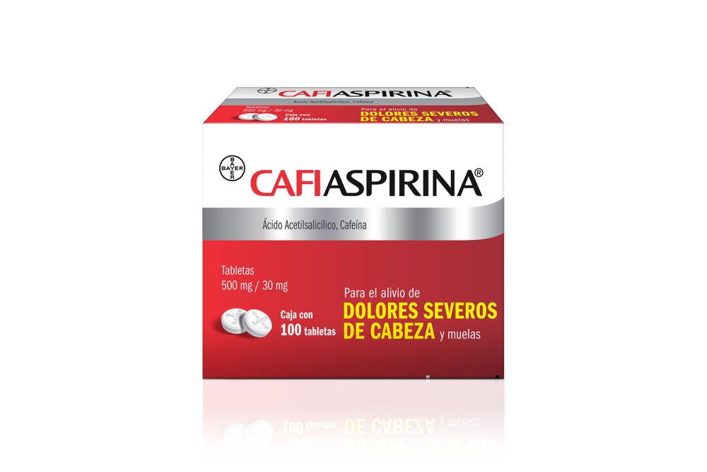 Cafiaspirina 500/30 mg Caja con 100 Tabletas