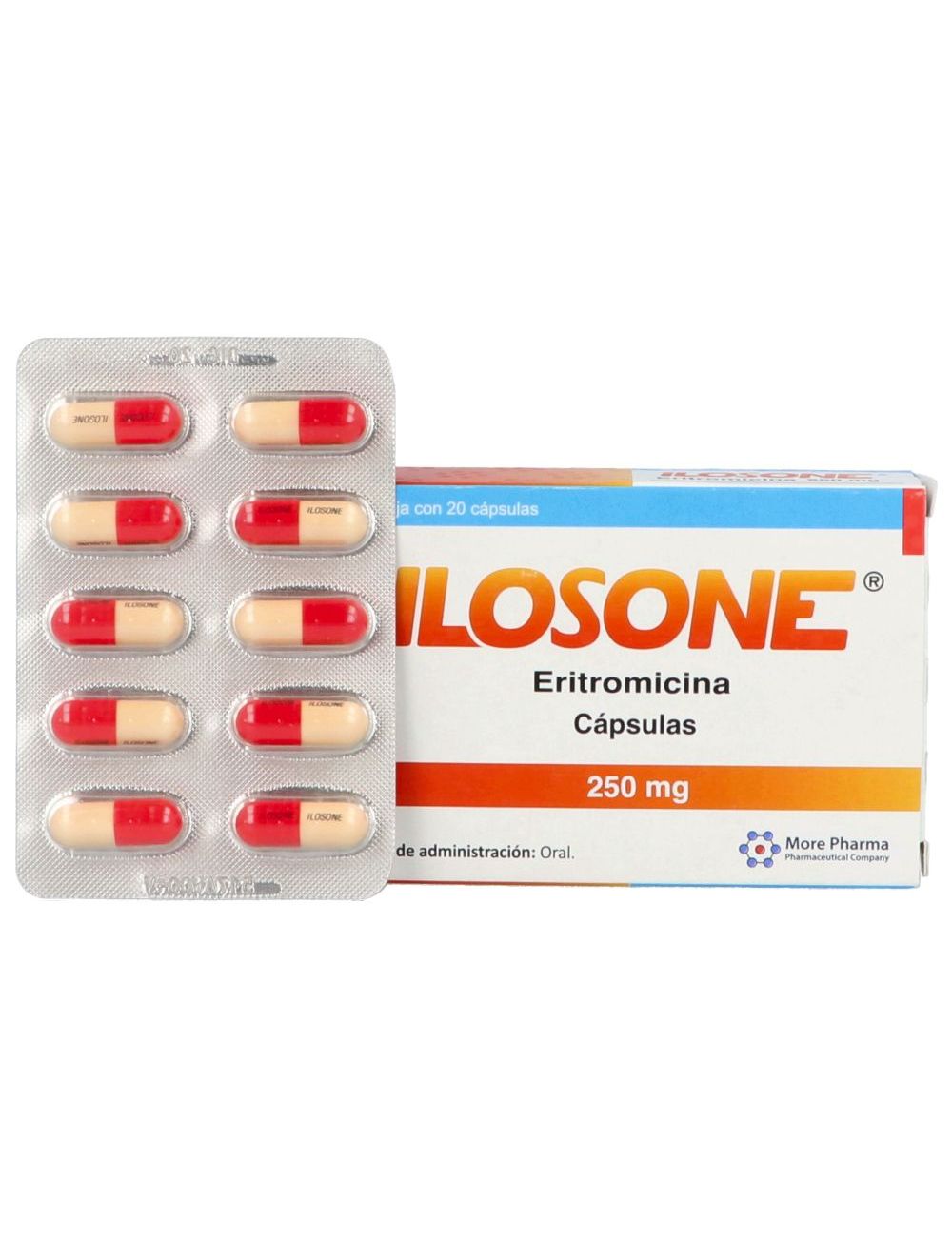Ilosone 250mg Caja Con 20 Cápsulas RX2 Ilosone 250mg Caja Con 20 Cápsulas RX2