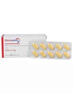 Glucovance® 500 mg/5 mg - Caja con Tabletas | Metformina/Glibenclamida | Merck