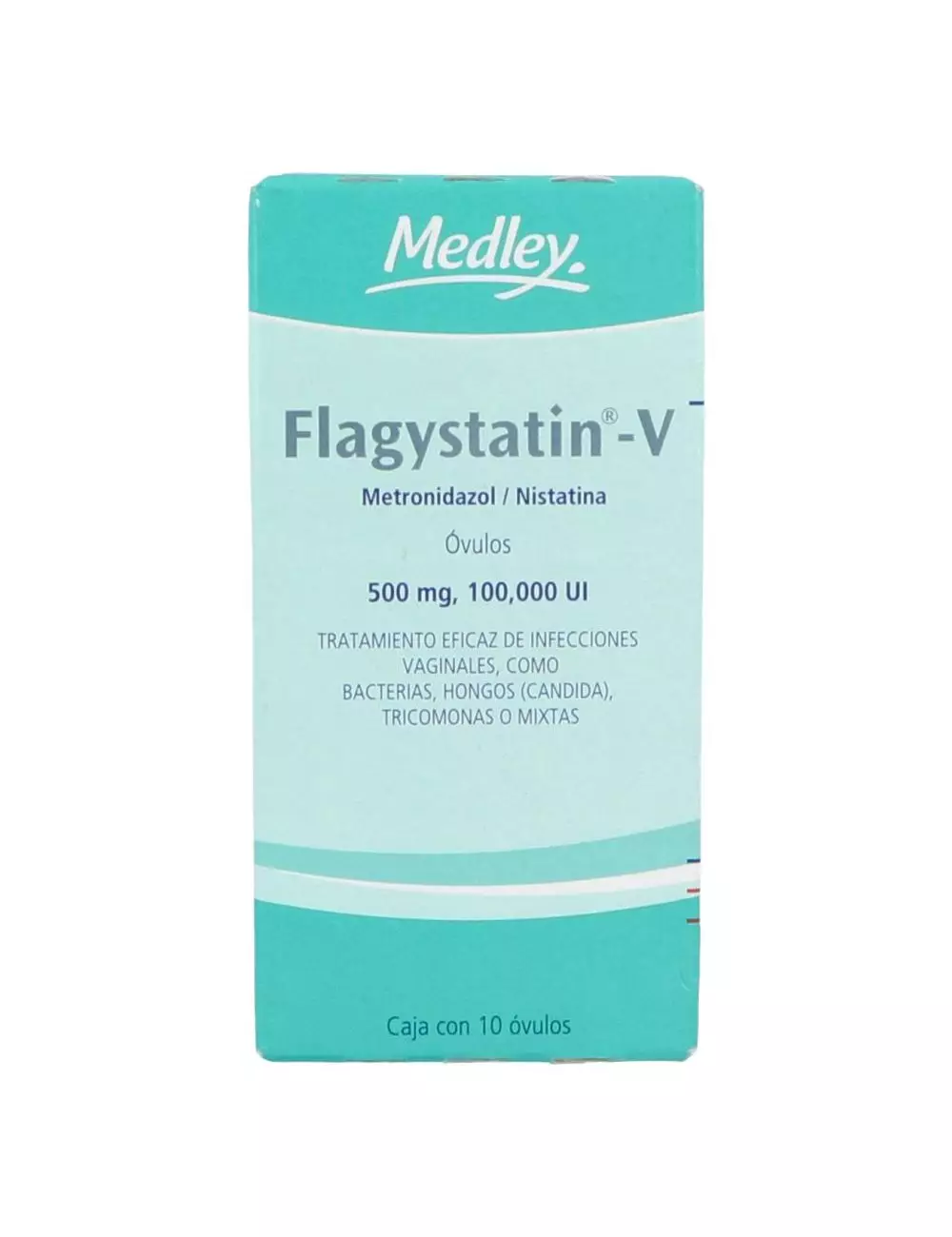 Flagystatin V 500 mg / 100,000 UI Caja Con 10 Óvulos