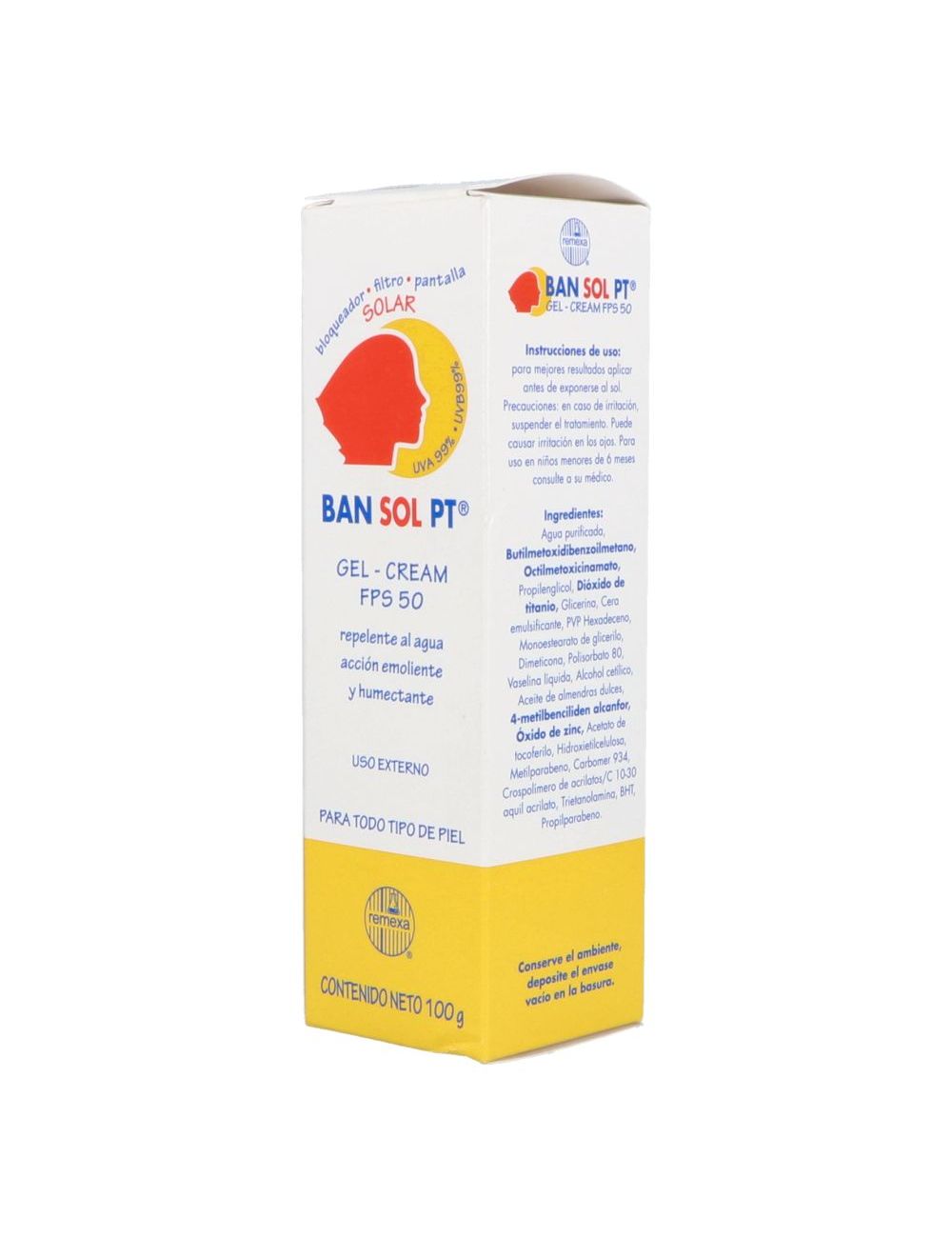 Ban Sol Pt Gel FPS 50 Caja Con Tubo Con 100 g