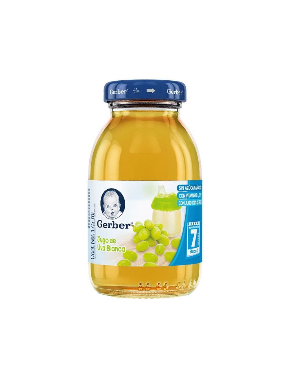 Gerber Jugo 2da Etapa Frasco Con 175 mL -Sabor Uva Blanca