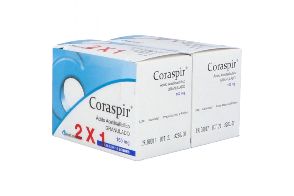 Coraspir Granulado 160 mg Caja Con 15 Sobres - 2x1