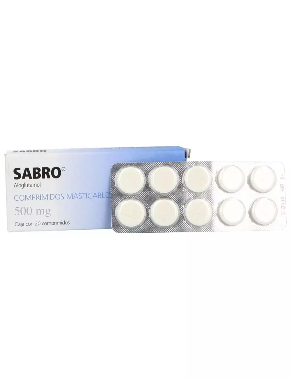 Sabro 500 mg Caja Con 20 Comprimidos Masticables