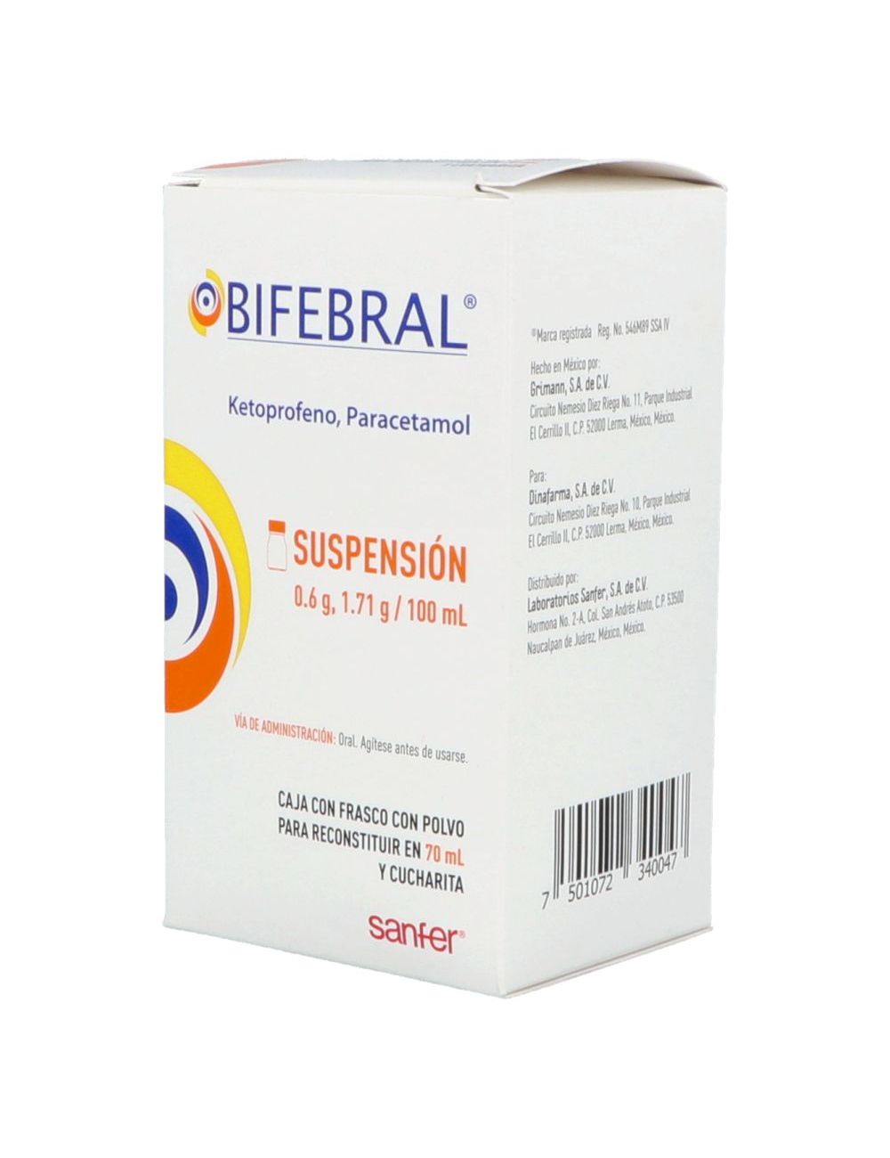 Bifebral Suspensión Frasco con polvo para 70 mL Bifebral Suspensión Frasco con polvo para 70 mL