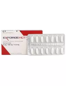 EXFORGE HCT® 5mg/160mg/12.5mg - Caja 14 Comprimidos | Amlodipino/Valsartán/Hidroclorotiazida | Laboratorio Novartis
