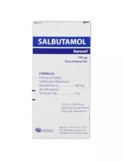 Salbutamol 100 Mcg Suspensión Aerosol Caja Con Frasco Con 200 Dosis