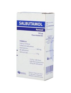 Salbutamol 100 Mcg Suspensión Aerosol Caja Con Frasco Con 200 Dosis