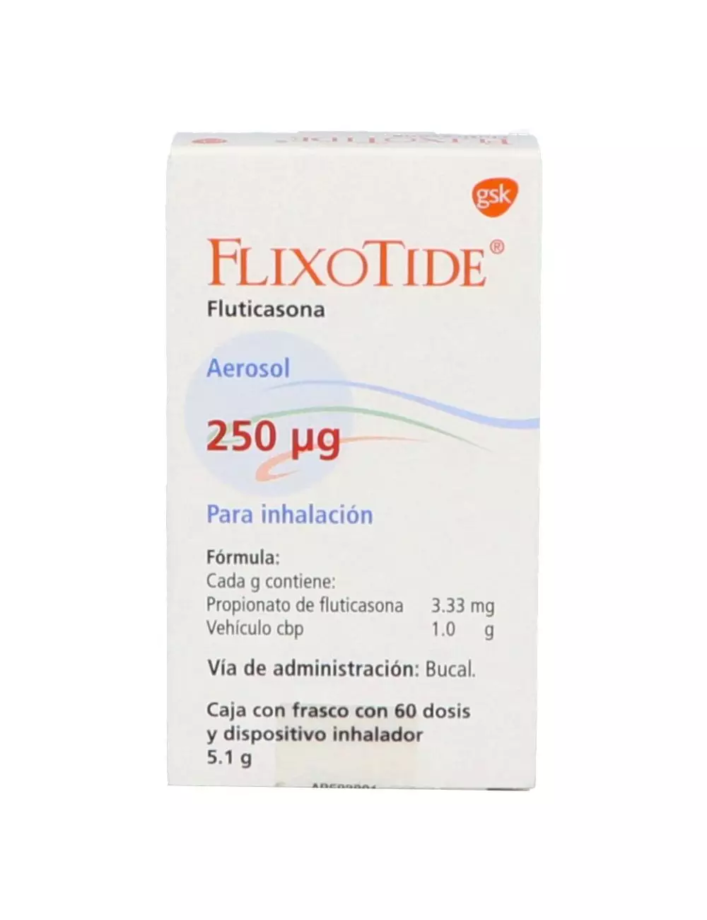 Flixotide 250 mcg Caja Con Frasco Con 60 Dosis y Dispositivo Inhalador