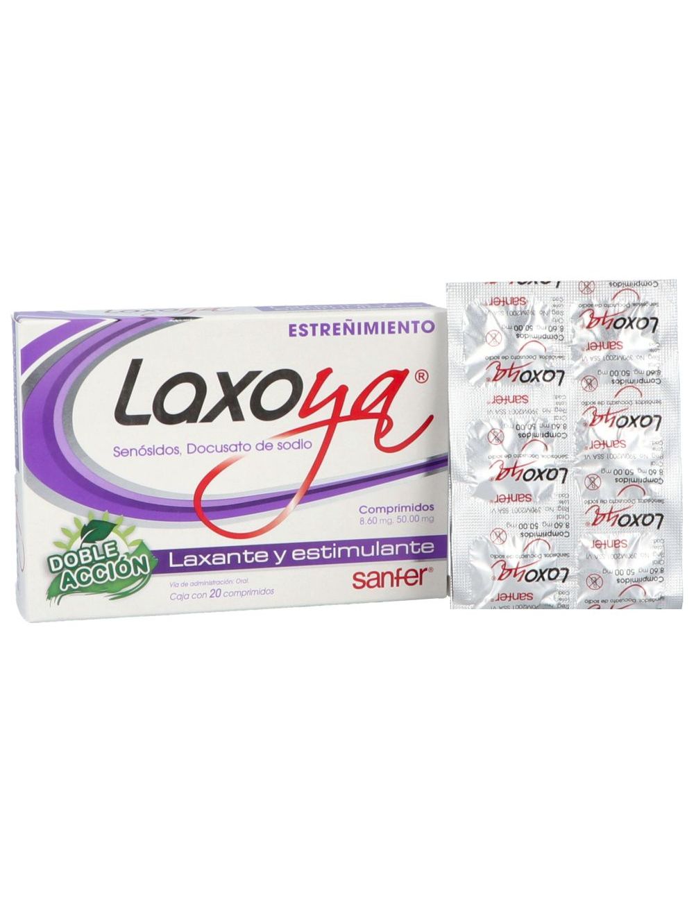 Laxoya 8.60mg/50mg Caja Con 20 Comprimidos Laxoya 8.60mg/50mg Caja Con 20 Comprimidos