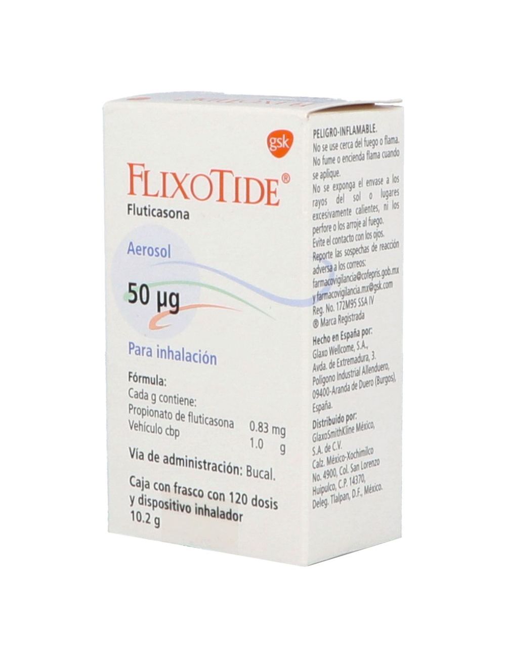 Flixotide 50 mcg Caja Con Frasco Con 120 Dosis y Dispositivo Inhalador Flixotide 50 mcg Caja Con Frasco Con 120 Dosis y Dispositivo Inhalador