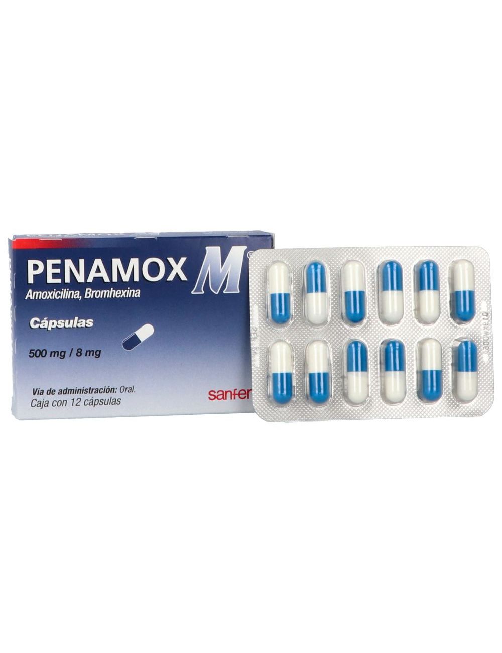 Penamox M 500mg/8mg Caja Con 12 Cápsulas -RX2 Penamox M 500mg/8mg Caja Con 12 Cápsulas -RX2