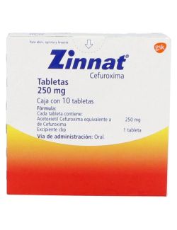 Zinnat 250 mg Caja Con 10 Tabletas -RX2