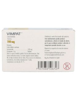 VIMPAT 100 mg (Lacosamida) - 28 Tabletas | UCB