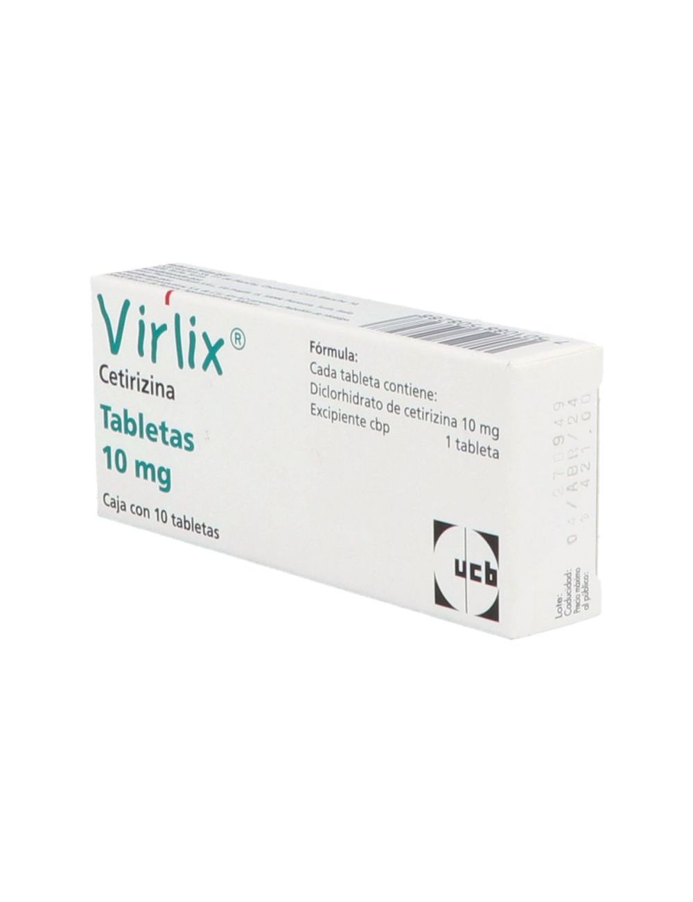 Virlix 10 mg Con 10 Tabletas Virlix 10 mg Con 10 Tabletas