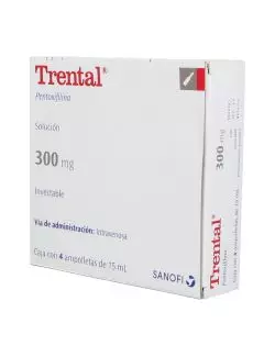 TRENTAL SOLUCIÓN INYECTABLE 300 MG CAJA CON 4 AMPOLLETAS