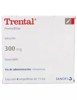 TRENTAL SOLUCIÓN INYECTABLE 300 MG CAJA CON 4 AMPOLLETAS