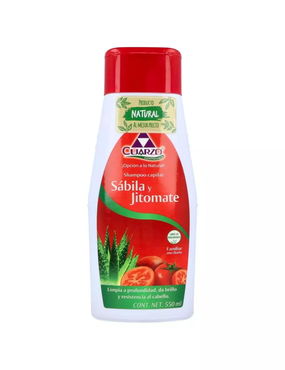 Shampoo Capilar De Jitomate y Sábila Botella Con 500 mL +  50 mL Gratis