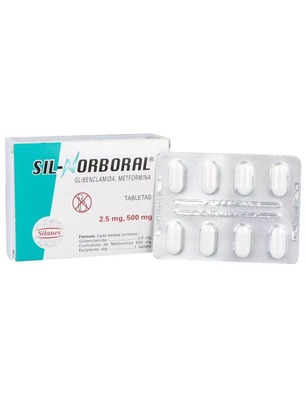 Sil-Norboral 2.5mg/500mg Caja Con 40 Tabletas Recubiertas Sil-Norboral 2.5mg/500mg Caja Con 40 Tabletas Recubiertas
