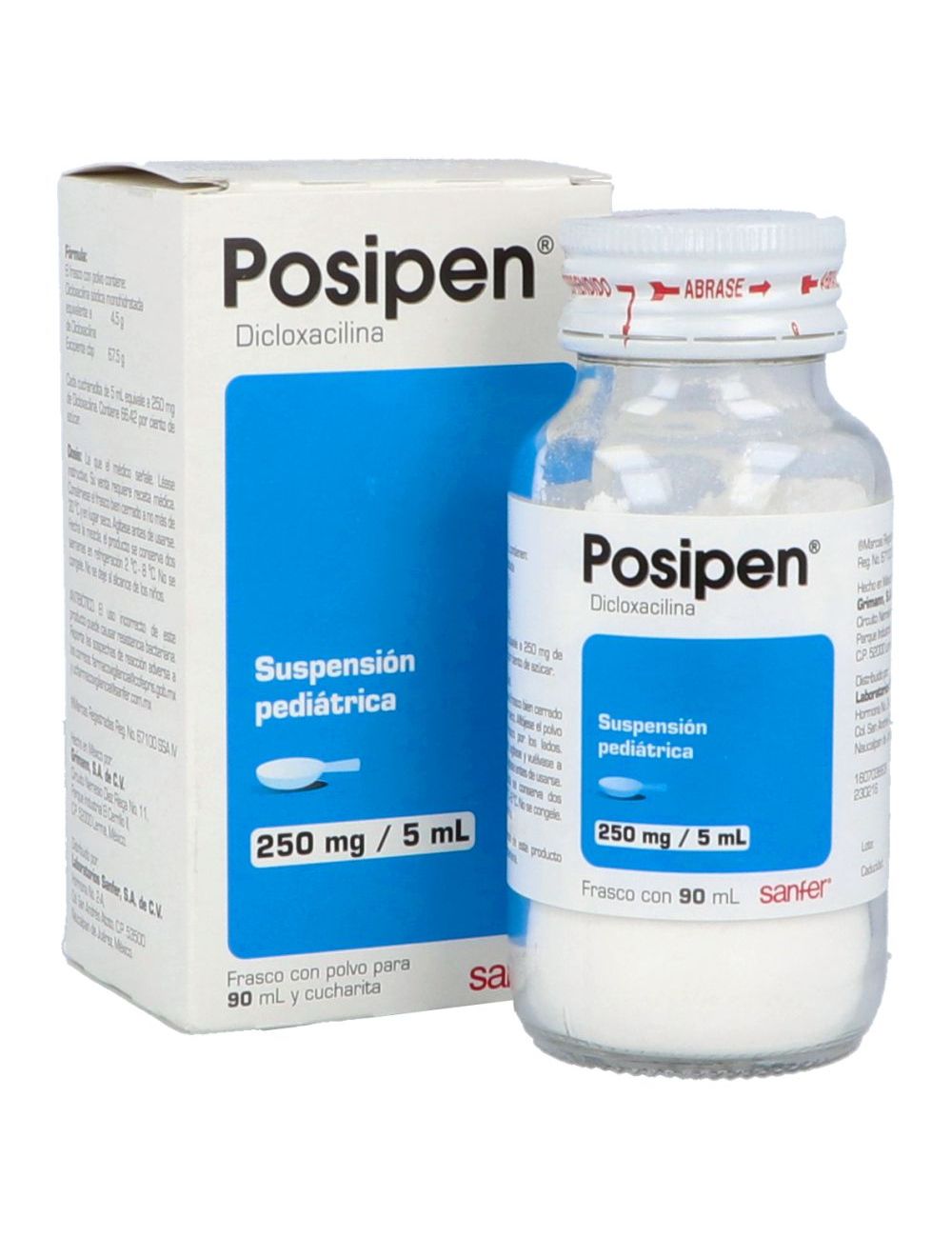 Posipen Pediátrica 250 mg / 5 mL Suspensión 90 mL RX2 Posipen Pediátrica 250 mg / 5 mL Suspensión 90 mL RX2