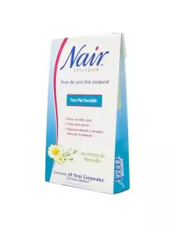 Nair Depilador Tiras de Cera fria Manzanilla Corporal 40 Tiras Corporales