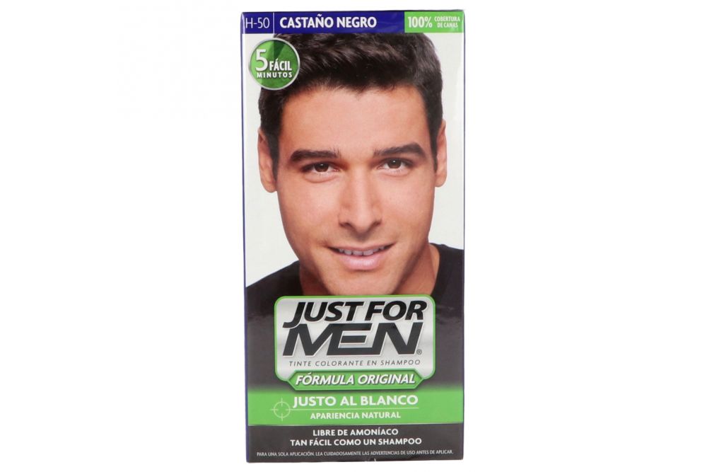 Just For Men Caja Con Tinte Colorante En Shampoo Color Castaño Negro